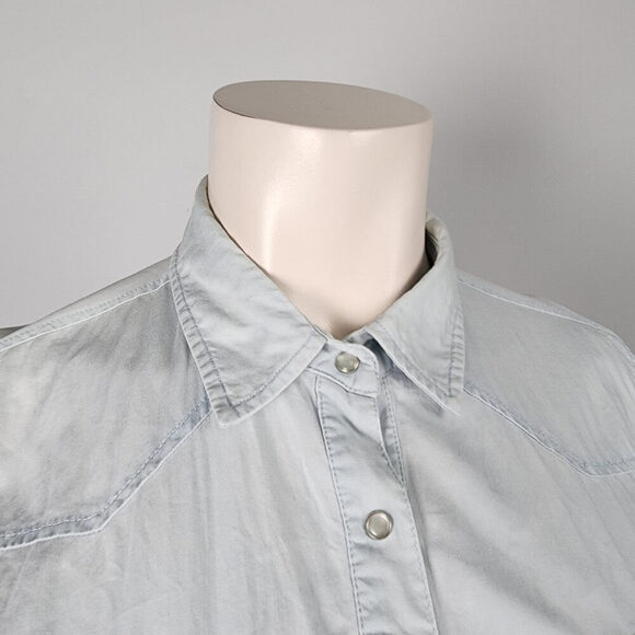 Light Blue Button Down Shirt for Women - Picture 2 of 10